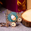 Metal Resin Keychain Diamondencrusted Princess Pumpkin Car Shape Cute Creative Pendant For Women
