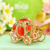 Metal Resin Keychain Diamondencrusted Princess Pumpkin Car Shape Cute Creative Pendant For Women