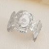 Metal Retro Exaggerated Flower Open Bracelet For Women With Electroplating