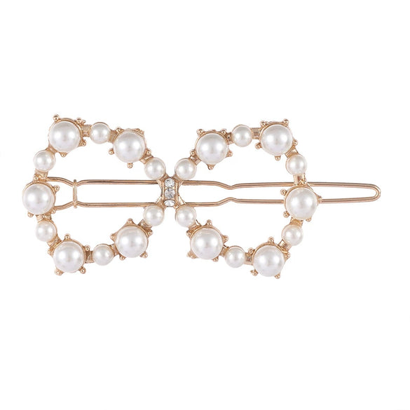 Metal Retro Geometric Rhinestone Star Moon Pearl Women's Hair Accessories Electroplating Hairpin