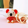 Metal Rhinestone Koala Bear Car Key Chain And Women's Bag Pendant