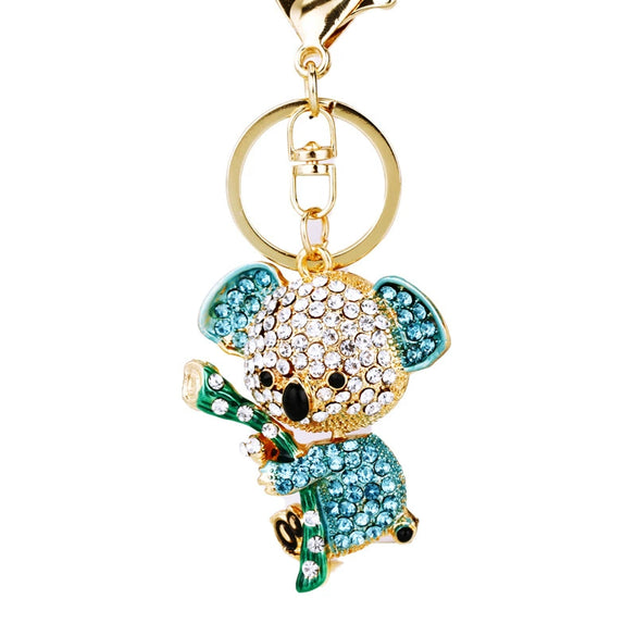 Metal Rhinestone Koala Bear Car Key Chain And Women's Bag Pendant