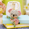 Metal Rhinestone Koala Bear Car Key Chain And Women's Bag Pendant