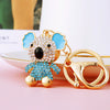 Metal Rhinestone Koala Bear Car Key Chain And Women's Bag Pendant