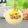 Metal Rhinestone Pumpkin Car Keychain Cute Creative Bag Pendant Female Plush Gift