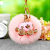 Metal Rhinestone Pumpkin Car Keychain Cute Creative Bag Pendant Female Plush Gift
