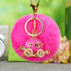 Metal Rhinestone Pumpkin Car Keychain Cute Creative Bag Pendant Female Plush Gift