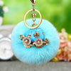 Metal Rhinestone Pumpkin Car Keychain Cute Creative Bag Pendant Female Plush Gift