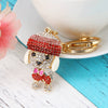 Metal Rhinestone Puppy Cartoon Key Chain For Women's Bag Pendant