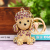 Metal Rhinestone Puppy Cartoon Key Chain For Women's Bag Pendant