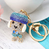 Metal Rhinestone Puppy Cartoon Key Chain For Women's Bag Pendant