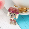 Metal Rhinestone Puppy Cartoon Key Chain For Women's Bag Pendant
