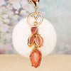 Metal Rhinestone Tulip Women's Keychain Plush Ball Bag Pendant