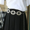 Metal Ring Belt Waist Chain Body Chain With Cross Shape And Embossing Electroplating Treatment In Punk Personality Hiphop Niche Style
