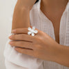 Metal Ring Women's Alloy Geometric Flower Style Electroplating Hand Ornament