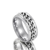 Metal Rotatable Ring Stainless Steel Geometric Hip Hop Style Electroplating