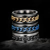 Metal Rotatable Ring Stainless Steel Geometric Hip Hop Style Electroplating