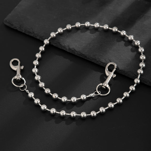Metal Round Bead Pants Chain Punk Style Boys Hiphop Waist Chain Accessories