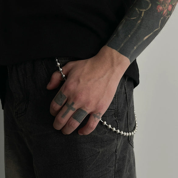 Metal Round Bead Pants Chain Punk Style Boys Hiphop Waist Chain Accessories