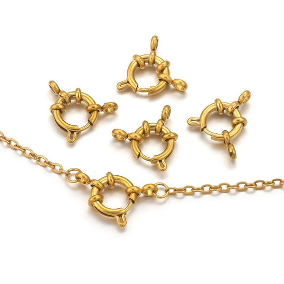 Metal Round Slingshot Buckle Spring Buckle Necklace And Bracelet Connection Buckle Electroplated Diy Jewelry Accessories