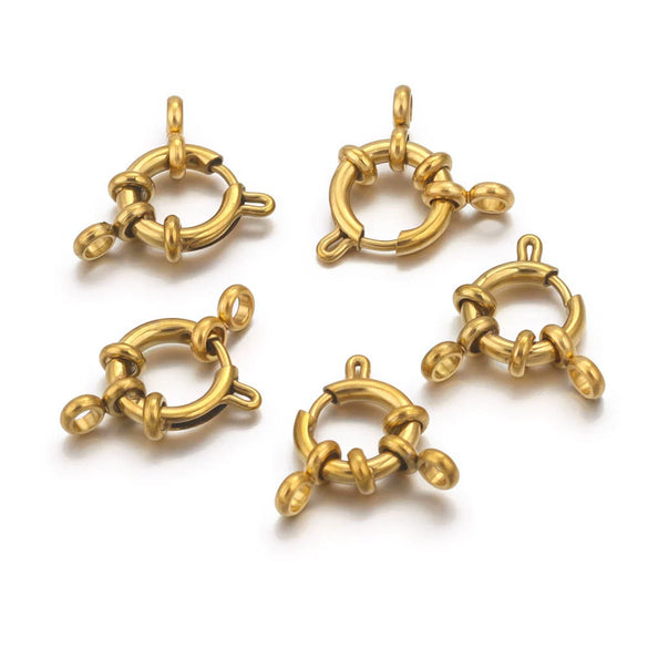 Metal Round Slingshot Buckle Spring Buckle Necklace And Bracelet Connection Buckle Electroplated Diy Jewelry Accessories