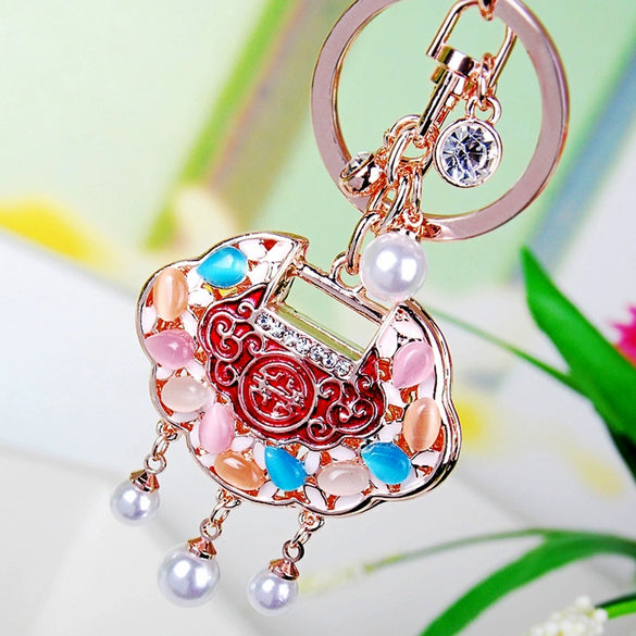 Metal Ruyi Lock Keychain For Women's Bags