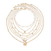 Metal Sequin Butterfly Imitation Pearl Alloy Clavicle Necklace With Animal Zodiac Pattern And Electroplating Design