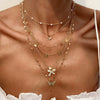Metal Sequin Butterfly Imitation Pearl Alloy Clavicle Necklace With Animal Zodiac Pattern And Electroplating Design
