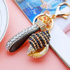 Metal Shell Pearl Conch Car Keychain With Diamond Encrustment For Men And Women As Bag Pendant And Gift
