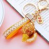 Metal Shell Pearl Conch Car Keychain With Diamond Encrustment For Men And Women As Bag Pendant And Gift
