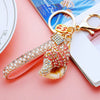 Metal Shell Pearl Conch Car Keychain With Diamond Encrustment For Men And Women As Bag Pendant And Gift
