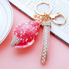 Metal Shell Pearl Conch Car Keychain With Diamond Encrustment For Men And Women As Bag Pendant And Gift