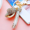 Metal Shell Pearl Conch Car Keychain With Diamond Encrustment For Men And Women As Bag Pendant And Gift