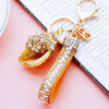 Metal Shell Pearl Conch Car Keychain With Diamond Encrustment For Men And Women As Bag Pendant And Gift