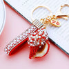 Metal Shell Pearl Conch Car Keychain With Diamond Encrustment For Men And Women As Bag Pendant And Gift