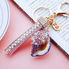 Metal Shell Pearl Conch Car Keychain With Diamond Encrustment For Men And Women As Bag Pendant And Gift