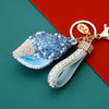Metal Shell Pearl Conch Car Keychain With Diamond Encrustment For Men And Women As Bag Pendant And Gift