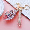 Metal Shell Pearl Conch Car Keychain With Diamond Encrustment For Men And Women As Bag Pendant And Gift