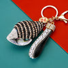 Metal Shell Pearl Conch Car Keychain With Diamond Encrustment For Men And Women As Bag Pendant And Gift