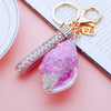 Metal Shell Pearl Conch Car Keychain With Diamond Encrustment For Men And Women As Bag Pendant And Gift