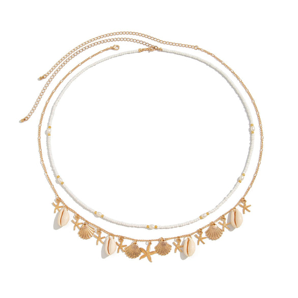 Metal Shell Starfish Pendant Waist Chain Stacking Style Female