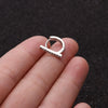 Metal Small Earrings For Cartilage Piercing Inlaid With Zircon And Flower Pattern For Women