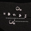Metal Small Earrings For Cartilage Piercing Inlaid With Zircon And Flower Pattern For Women