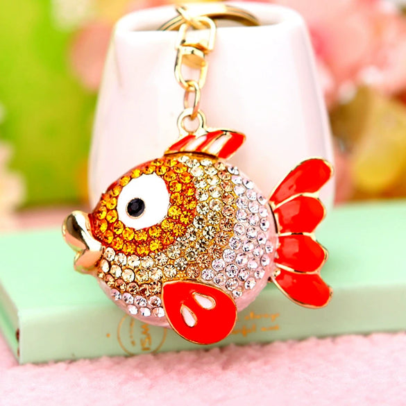 Metal Small Fish Shaped Keychain For Women As Gift