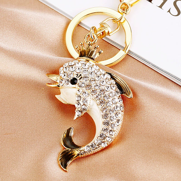 Metal Small Fish Shaped Keychain For Women As Gift
