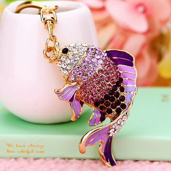 Metal Small Fish Shaped Keychain For Women As Gift