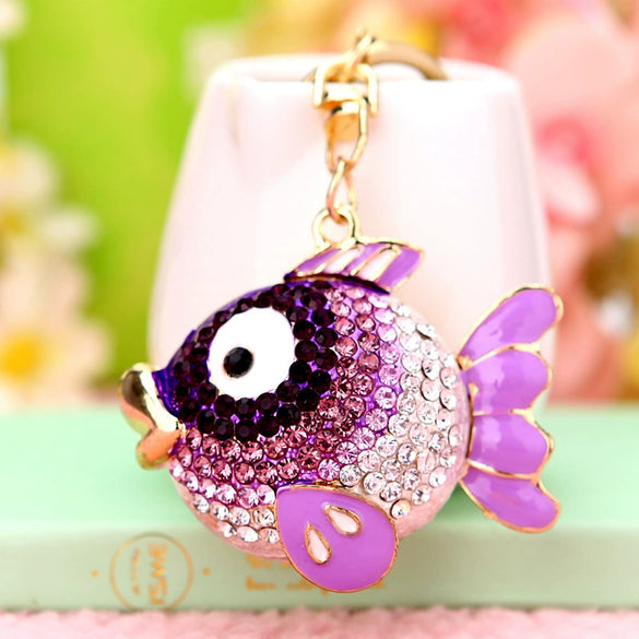 Metal Small Fish Shaped Keychain For Women As Gift