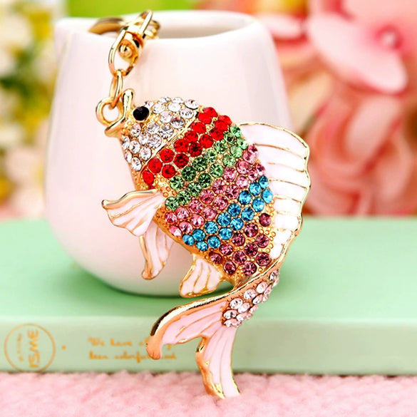 Metal Small Fish Shaped Keychain For Women As Gift