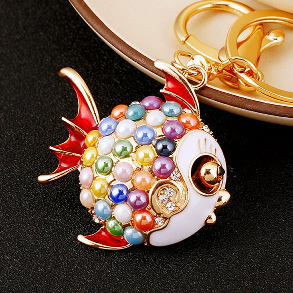 Metal Small Fish Shaped Keychain For Women As Gift