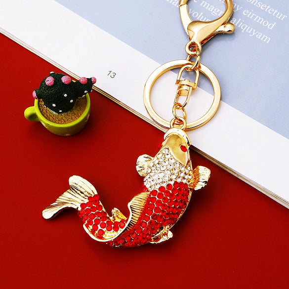 Metal Small Fish Shaped Keychain For Women As Gift